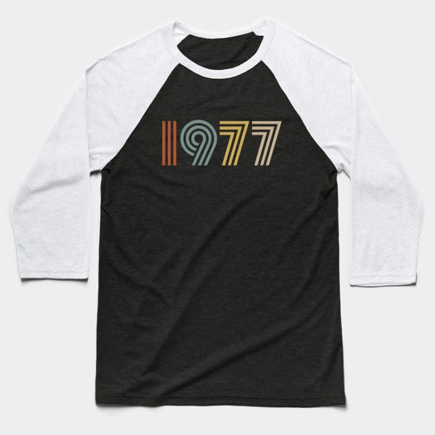 1977 Birth Year Retro Style Baseball T-Shirt by Elsie Bee Designs